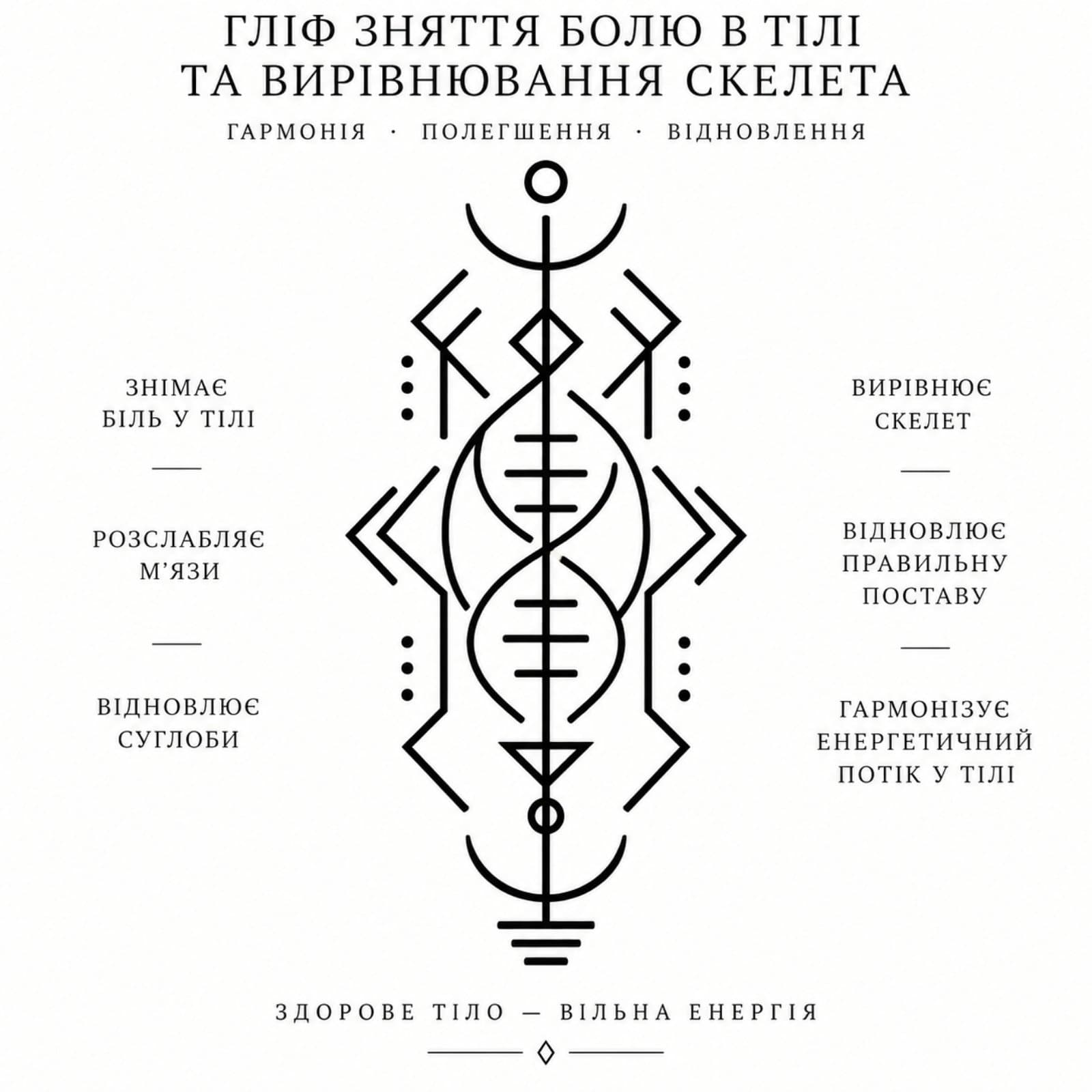 Гліф зняття болю та вирівнювання скелета